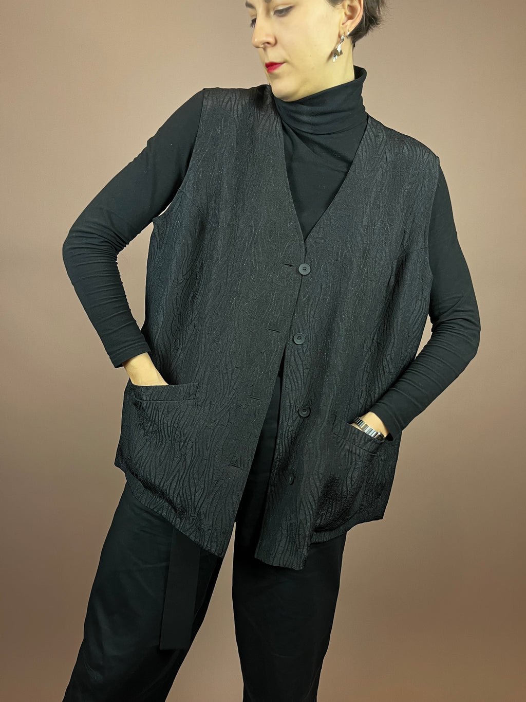 Vest Wood Black Glitter Gr. 44/46