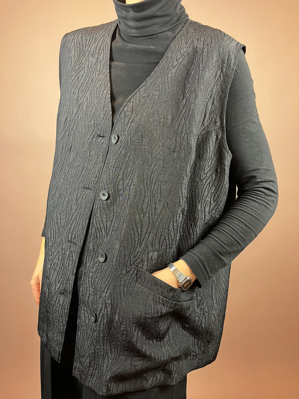 Vest Wood Black Glitter Gr. 44/46