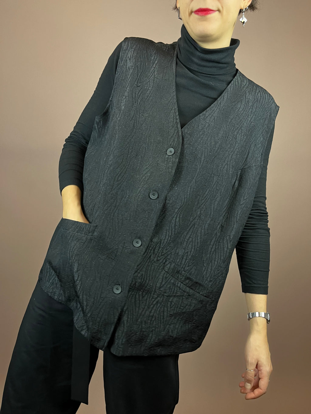Vest Wood Black Glitter Gr. 44/46