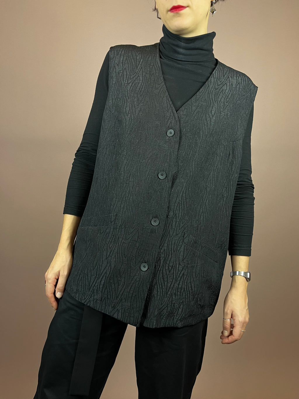 Vest Wood Black Glitter Gr. 44/46