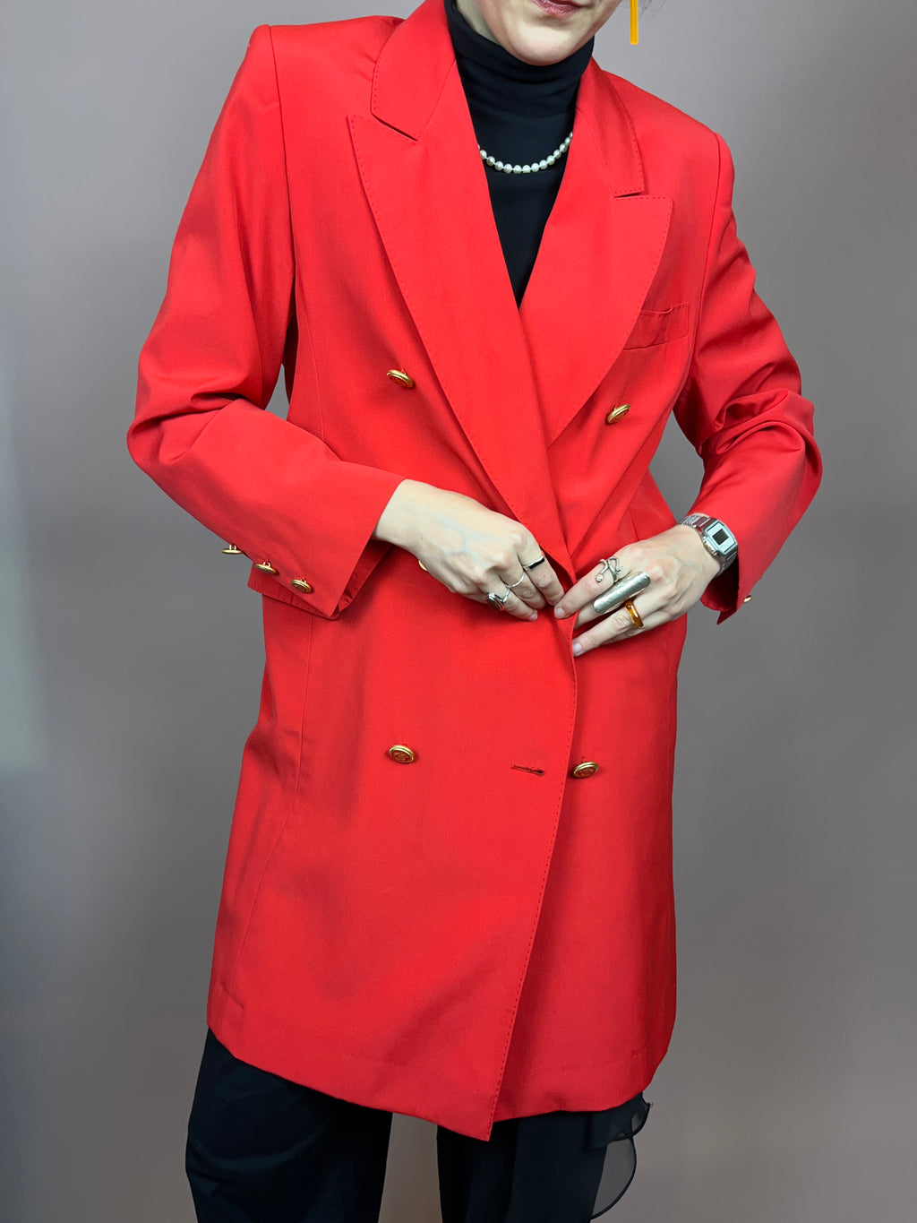 Blazer Gehrock Rot Gold Gr. 40