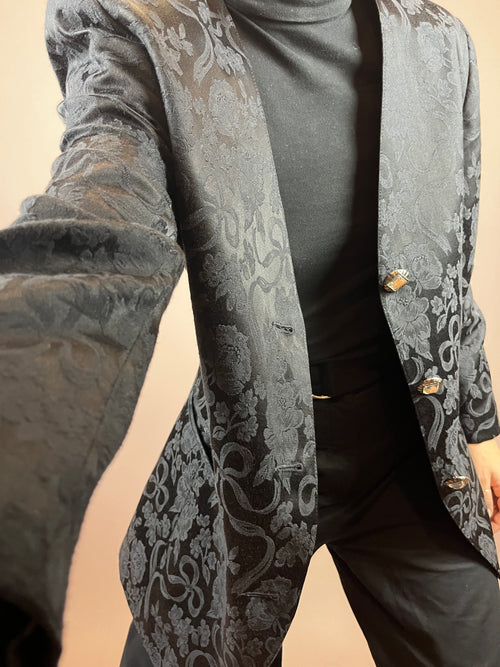 Blazer Black Flowers Bows Gr. 40