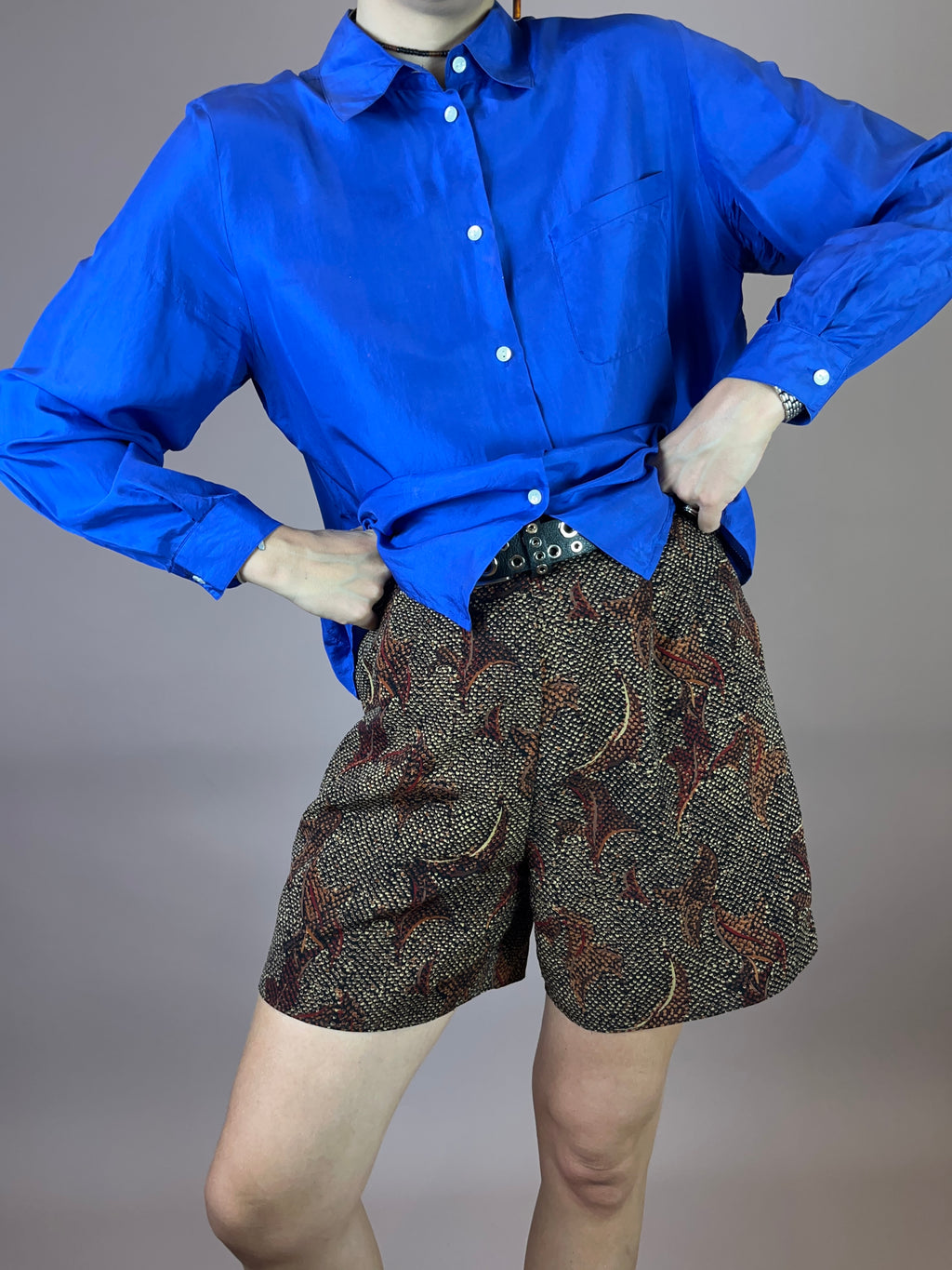 Seidenbluse Royalblau Gr. 36/38