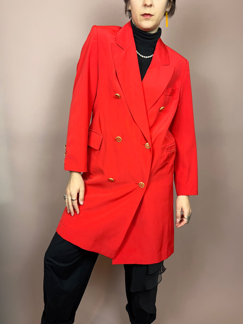 Blazer Gehrock Rot Gold Gr. 40