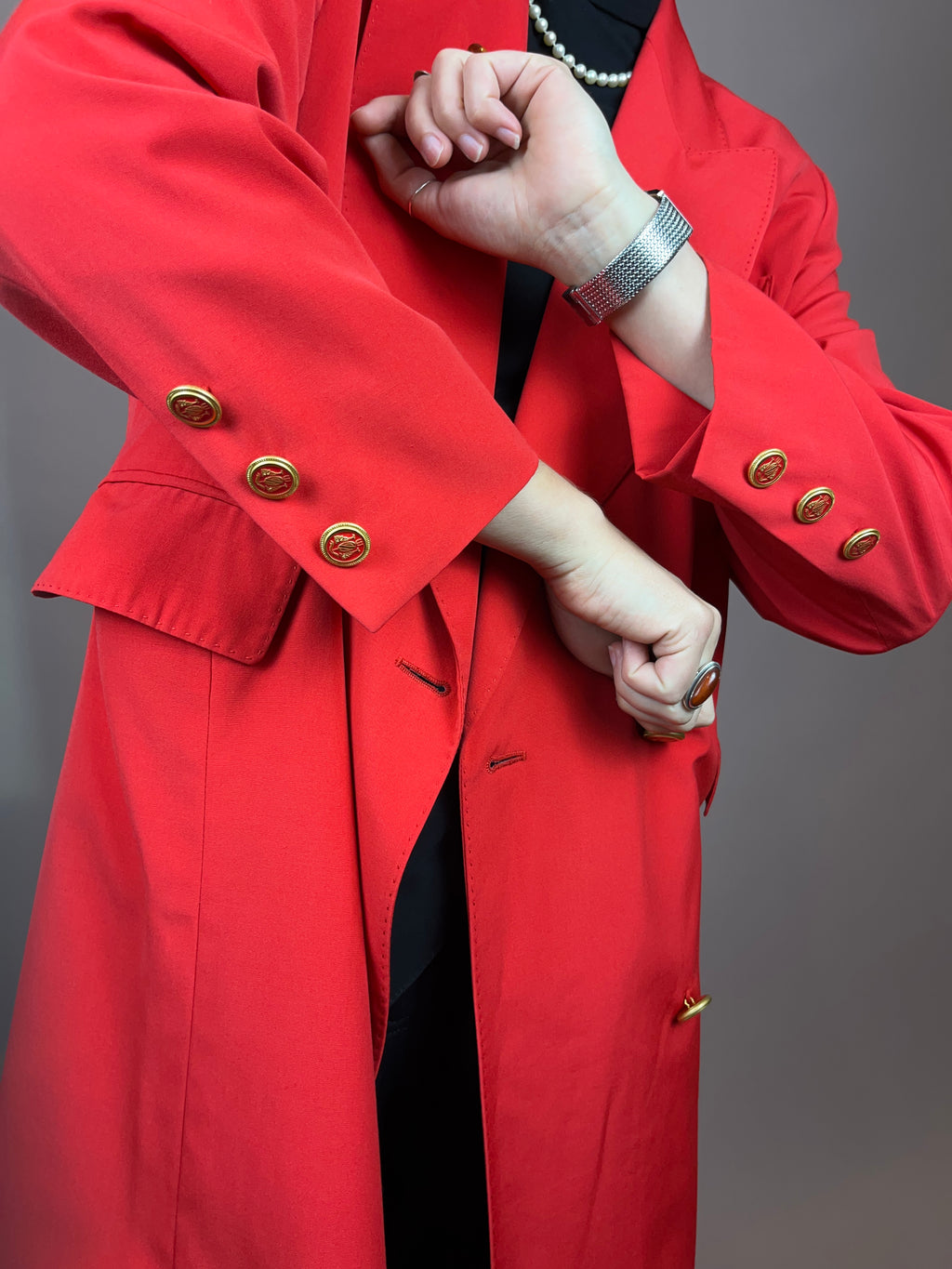 Blazer Gehrock Rot Gold Gr. 40