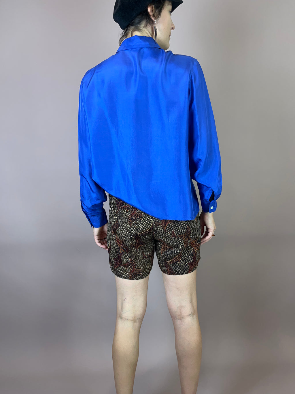 Seidenbluse Royalblau Gr. 36/38