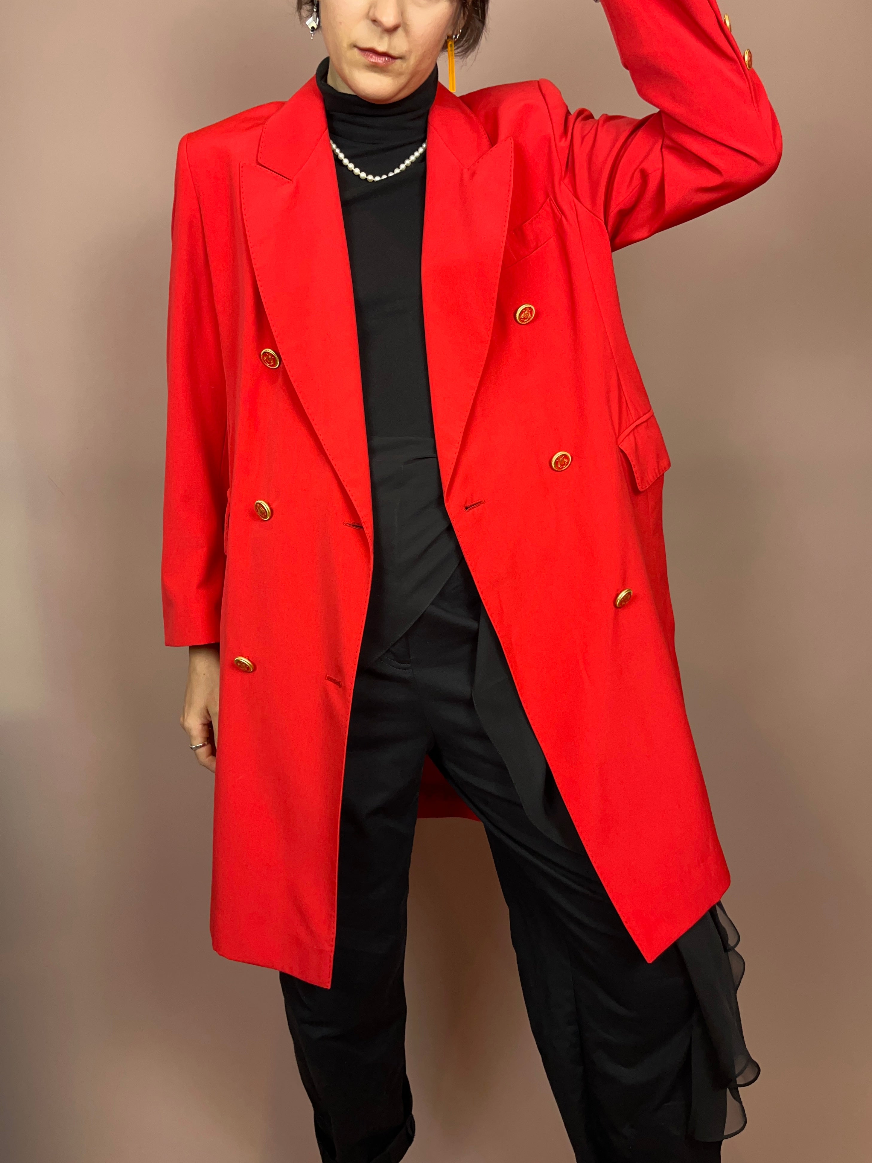 Blazer Gehrock Rot Gold Gr. 40
