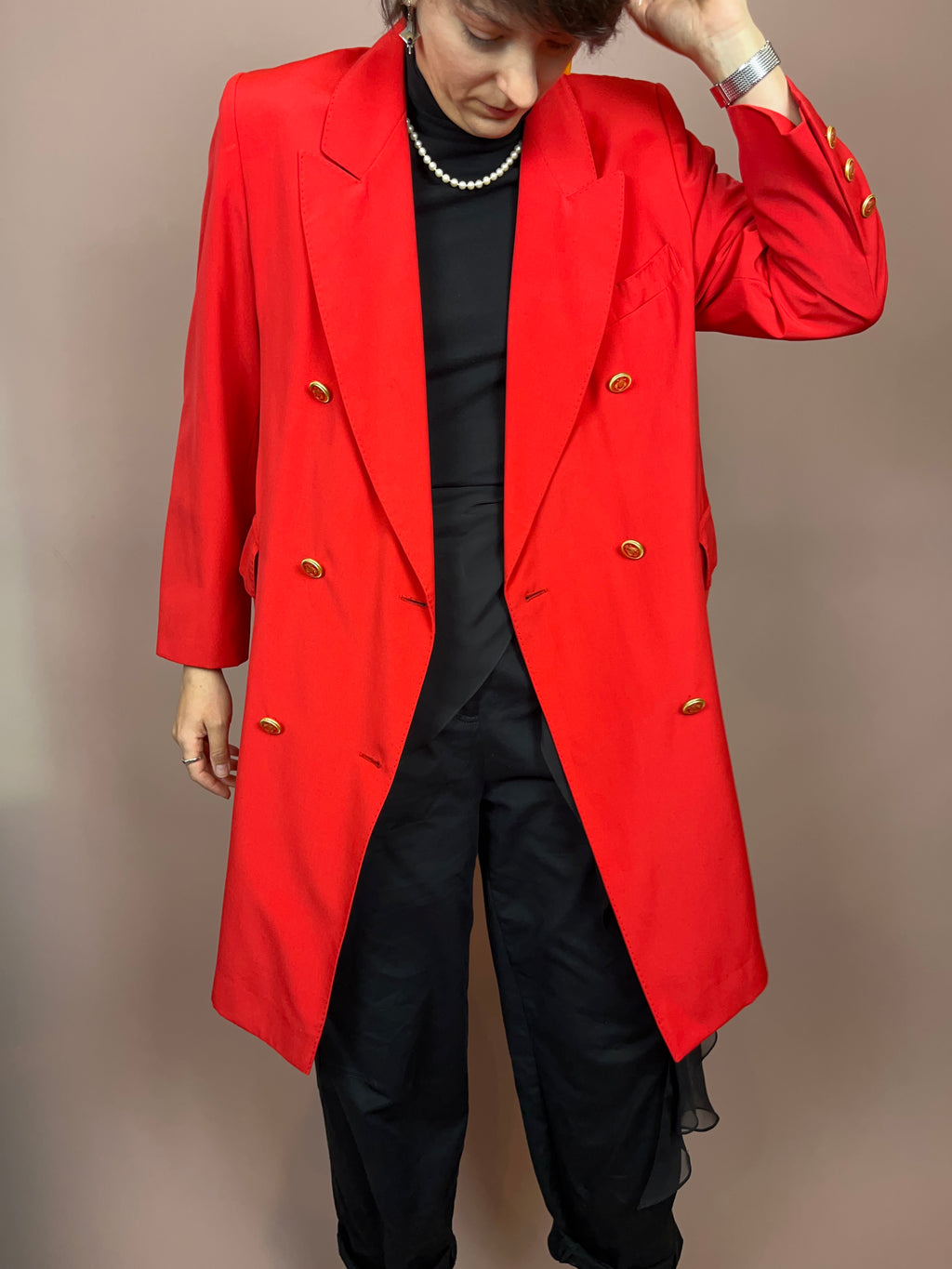 Blazer Gehrock Rot Gold Gr. 40