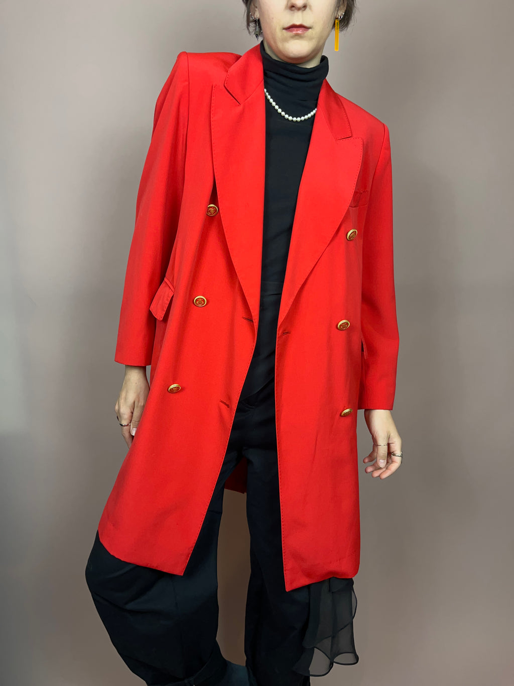 Blazer Gehrock Rot Gold Gr. 40
