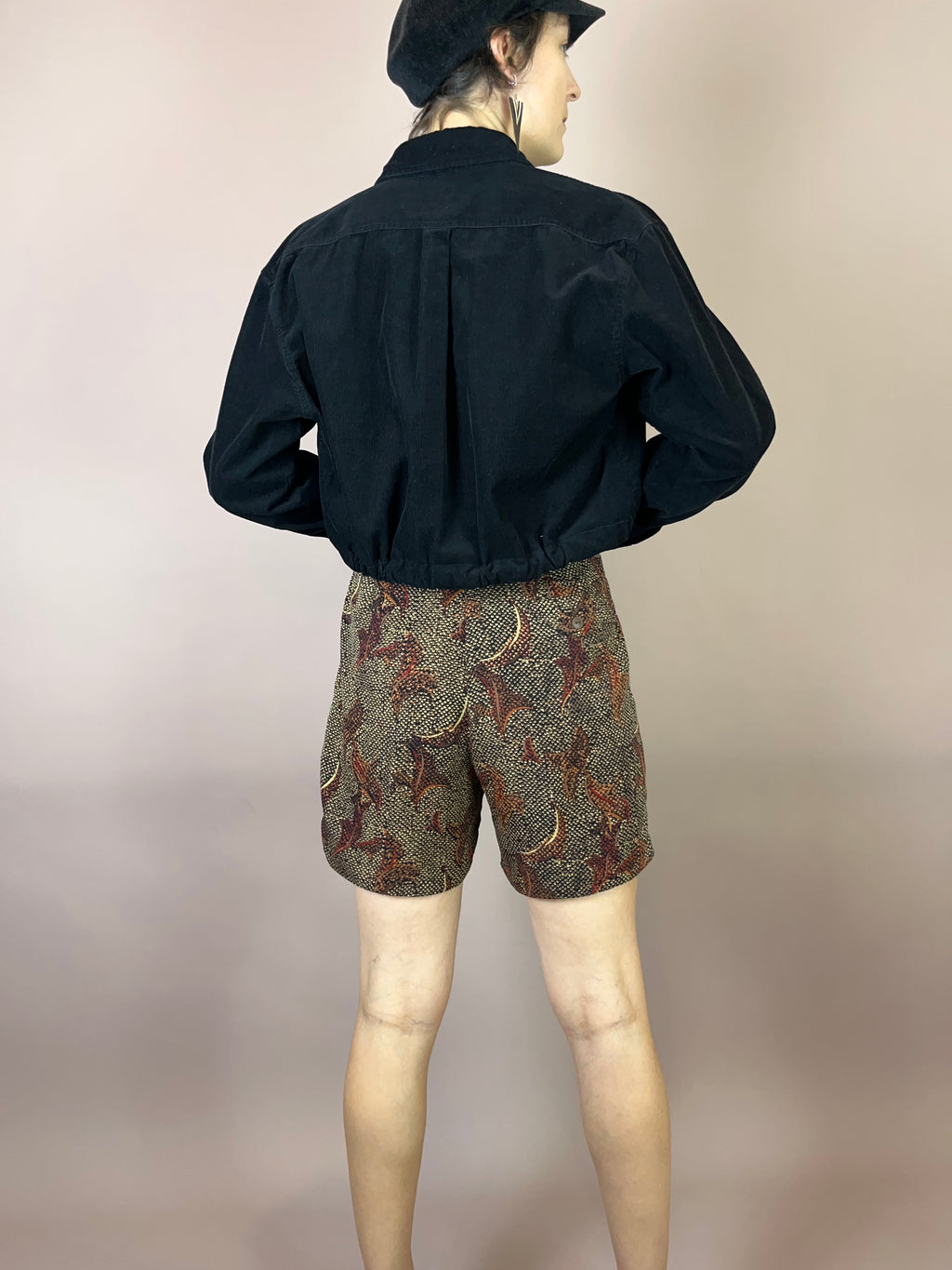 Cordhemd Upcycling Schwarz Oversized Gr. Uni