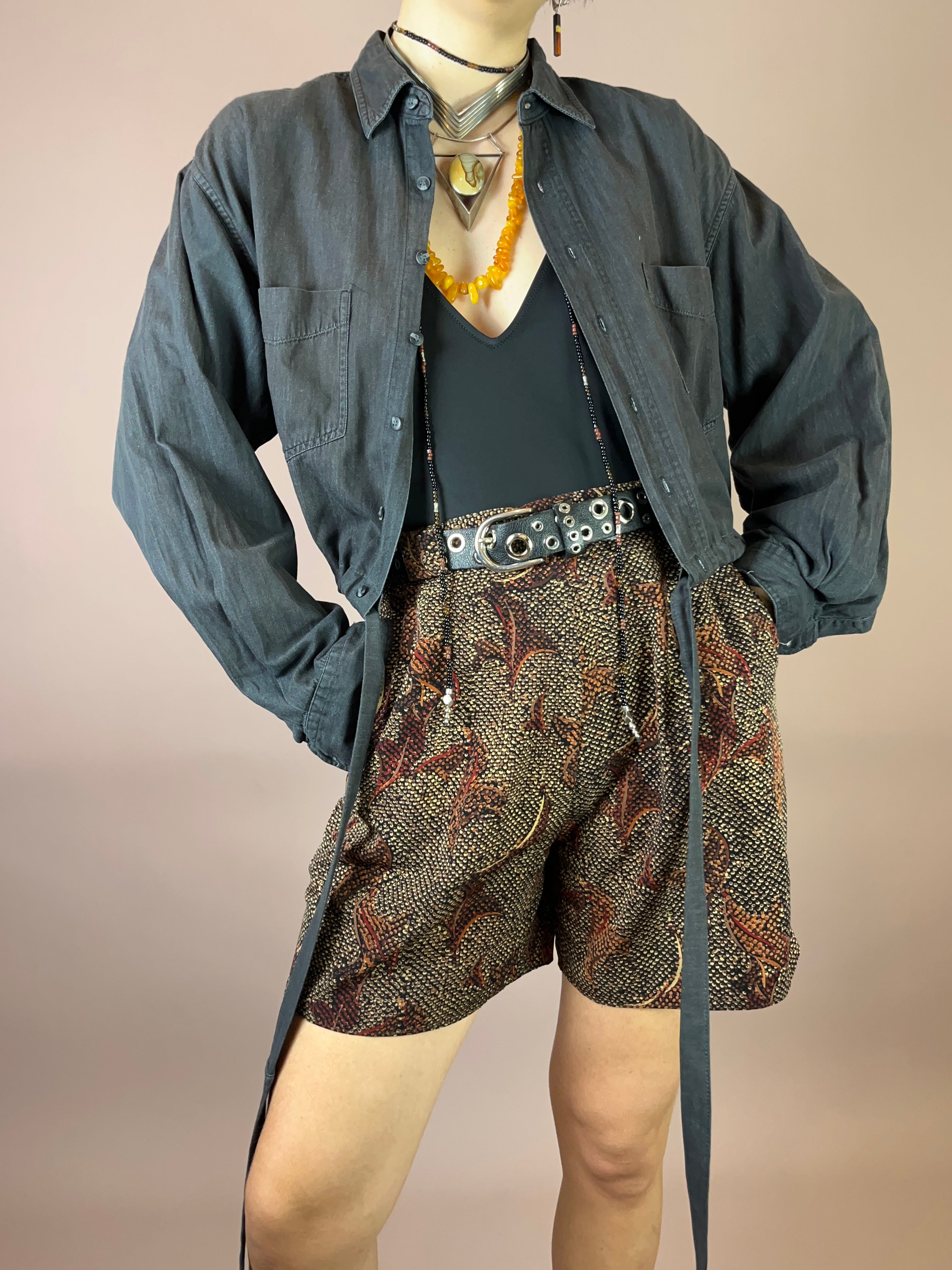 Jeanshemd Upcycling Anthrazit Oversized Gr. Uni