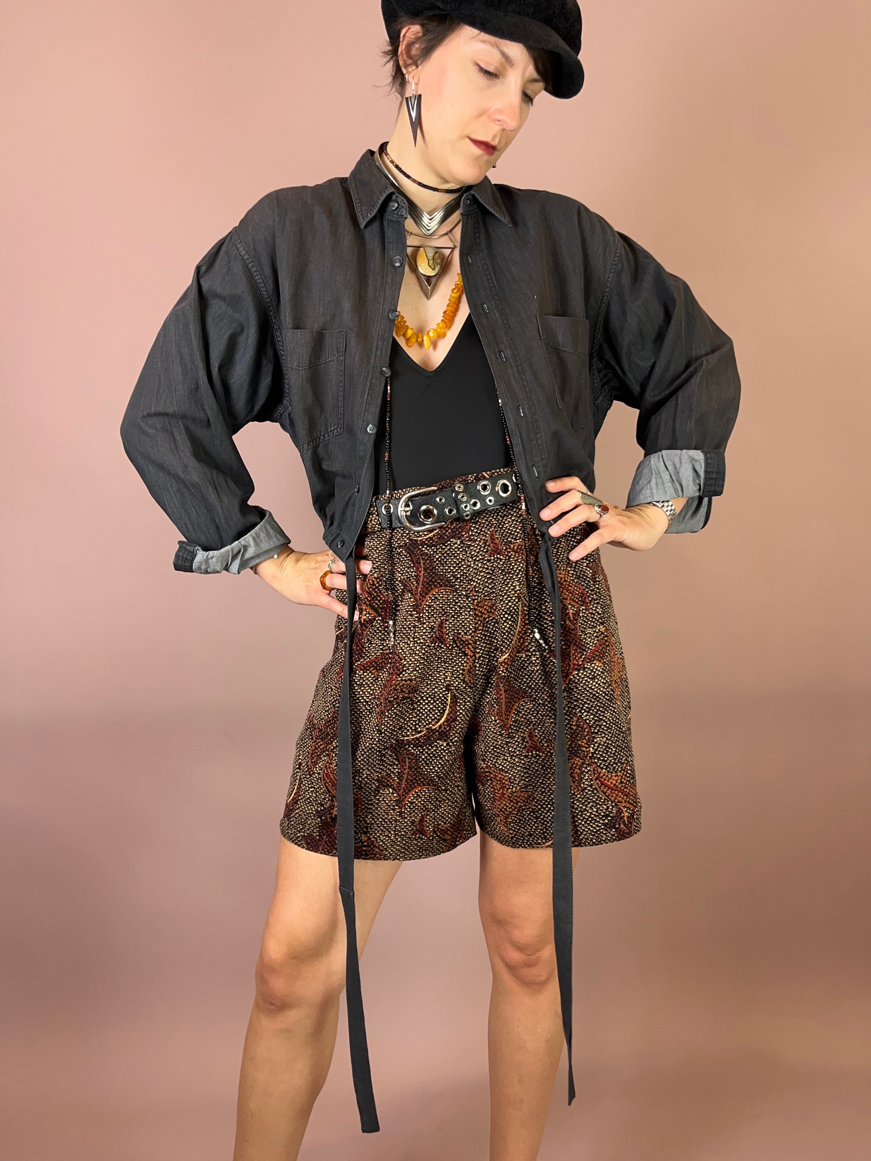 Jeanshemd Upcycling Anthrazit Oversized Gr. Uni