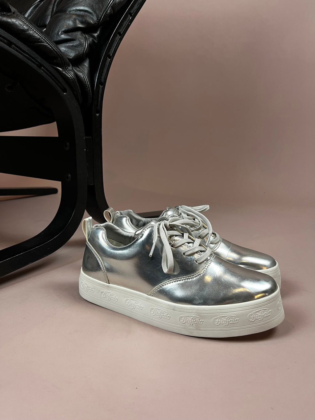 Buffalo Sneaker Silver Plateau Size 39