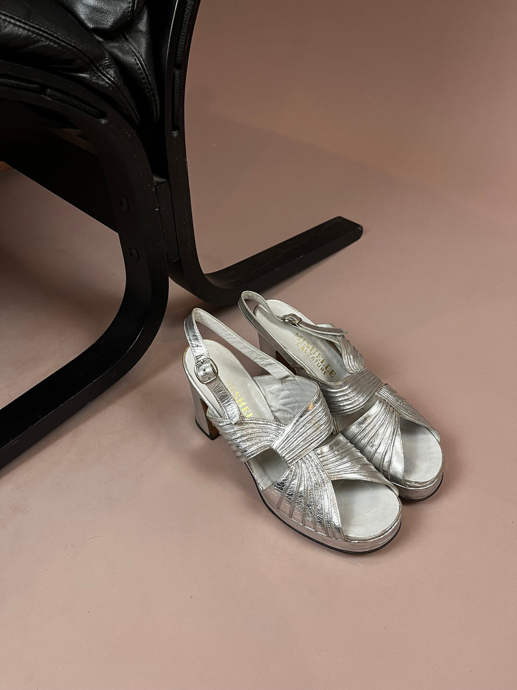 Schuhe Silber Plateau Pumps Gr. 39