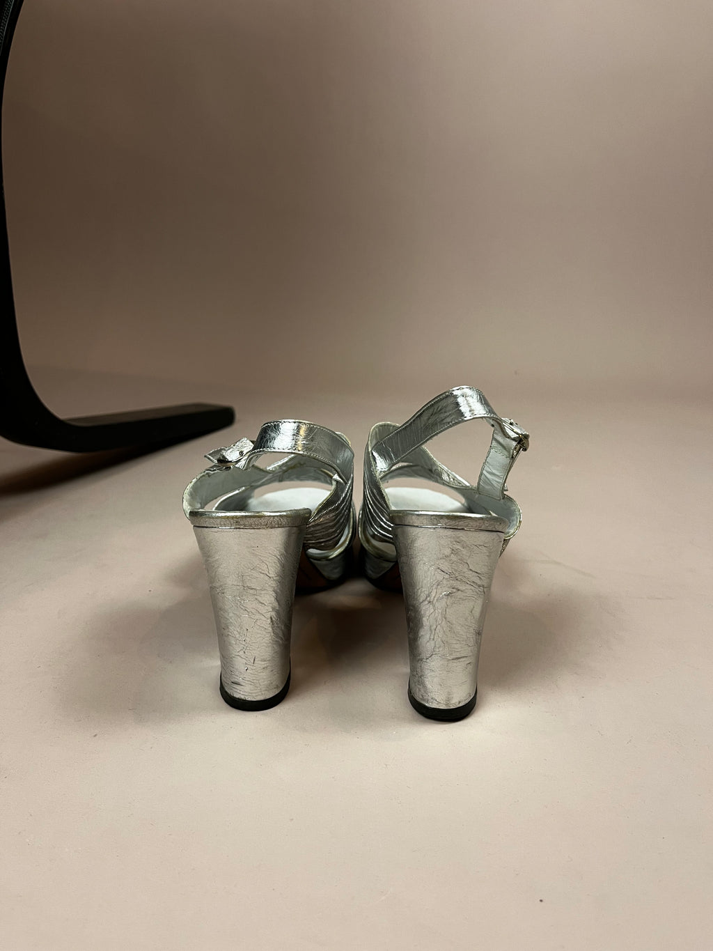 Schuhe Silber Plateau Pumps Gr. 39