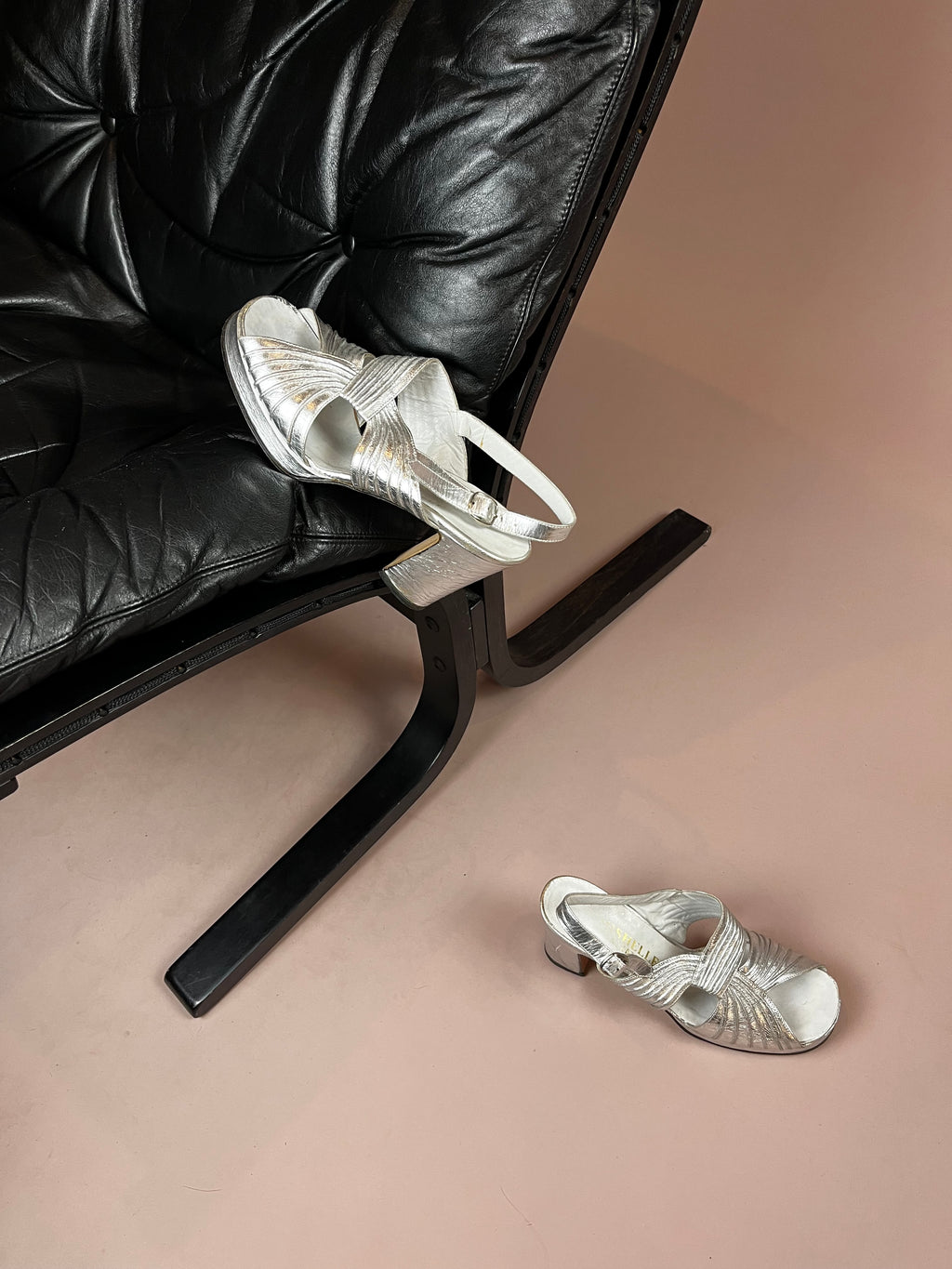 Schuhe Silber Plateau Pumps Gr. 39