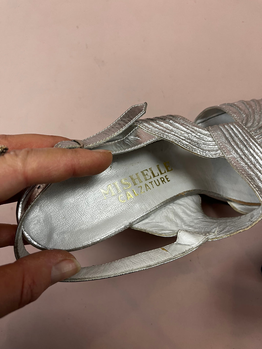 Schuhe Silber Plateau Pumps Gr. 39