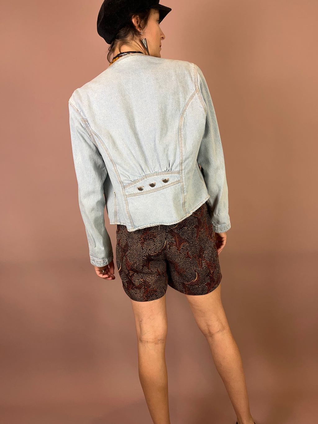 Jeansjacke Hellblau Silber Nieten Gr. 38