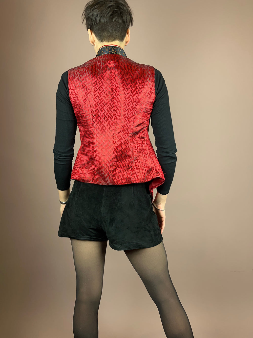 Blouse Asia Red Silk Gr. 32/34