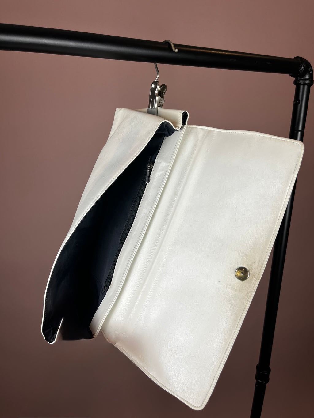 Clutch Leather Bag White
