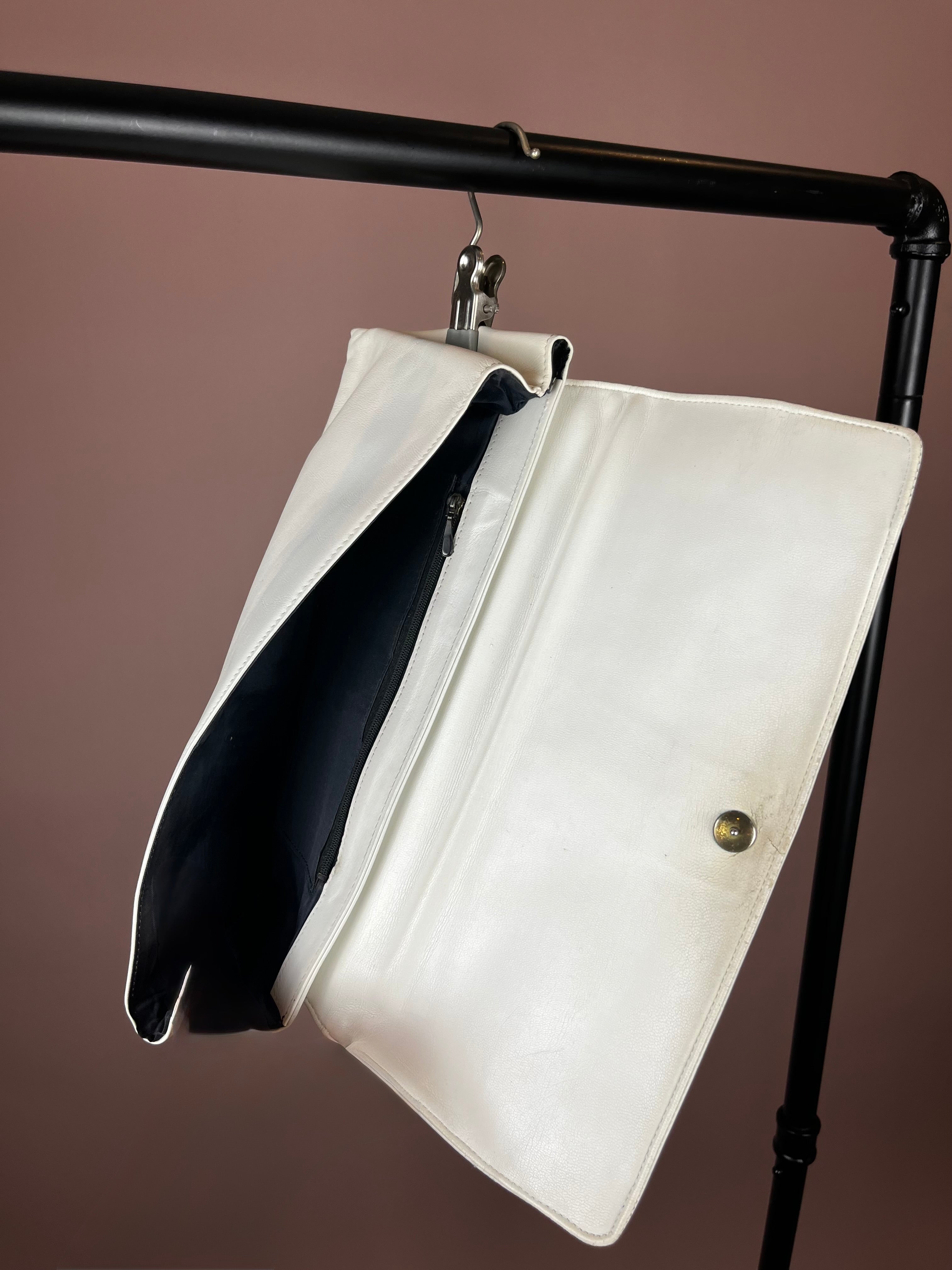 Clutch Leather Bag White