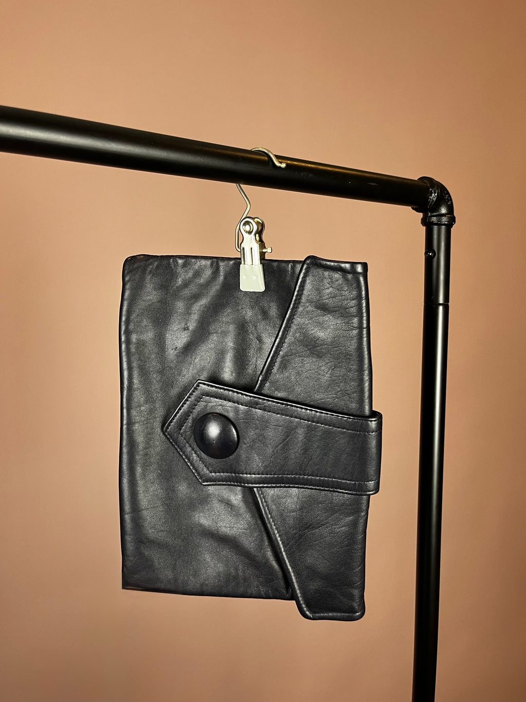 Clutch Leather Bag Midnightblue Letter