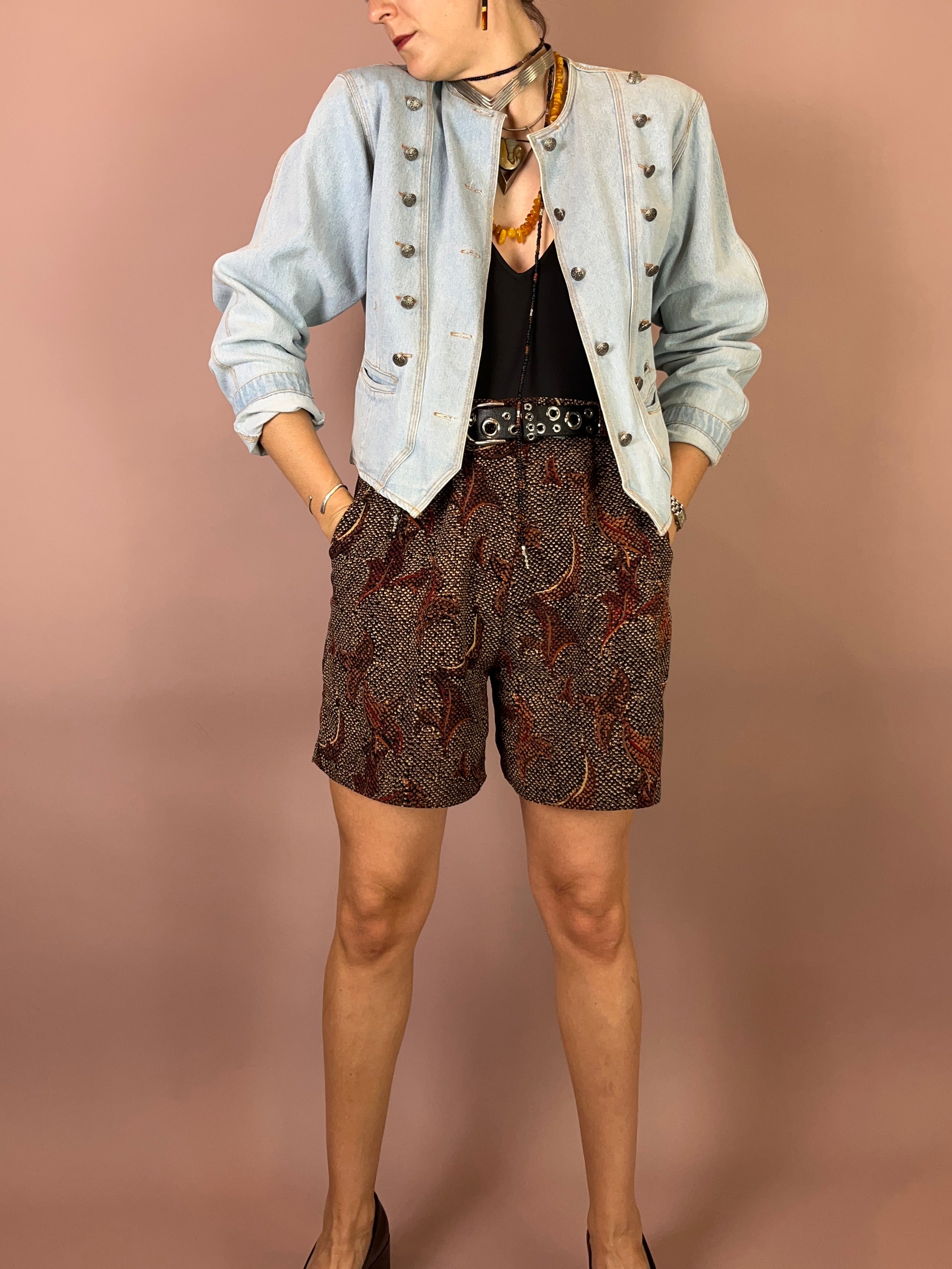 Jeansjacke Hellblau Silber Nieten Gr. 38