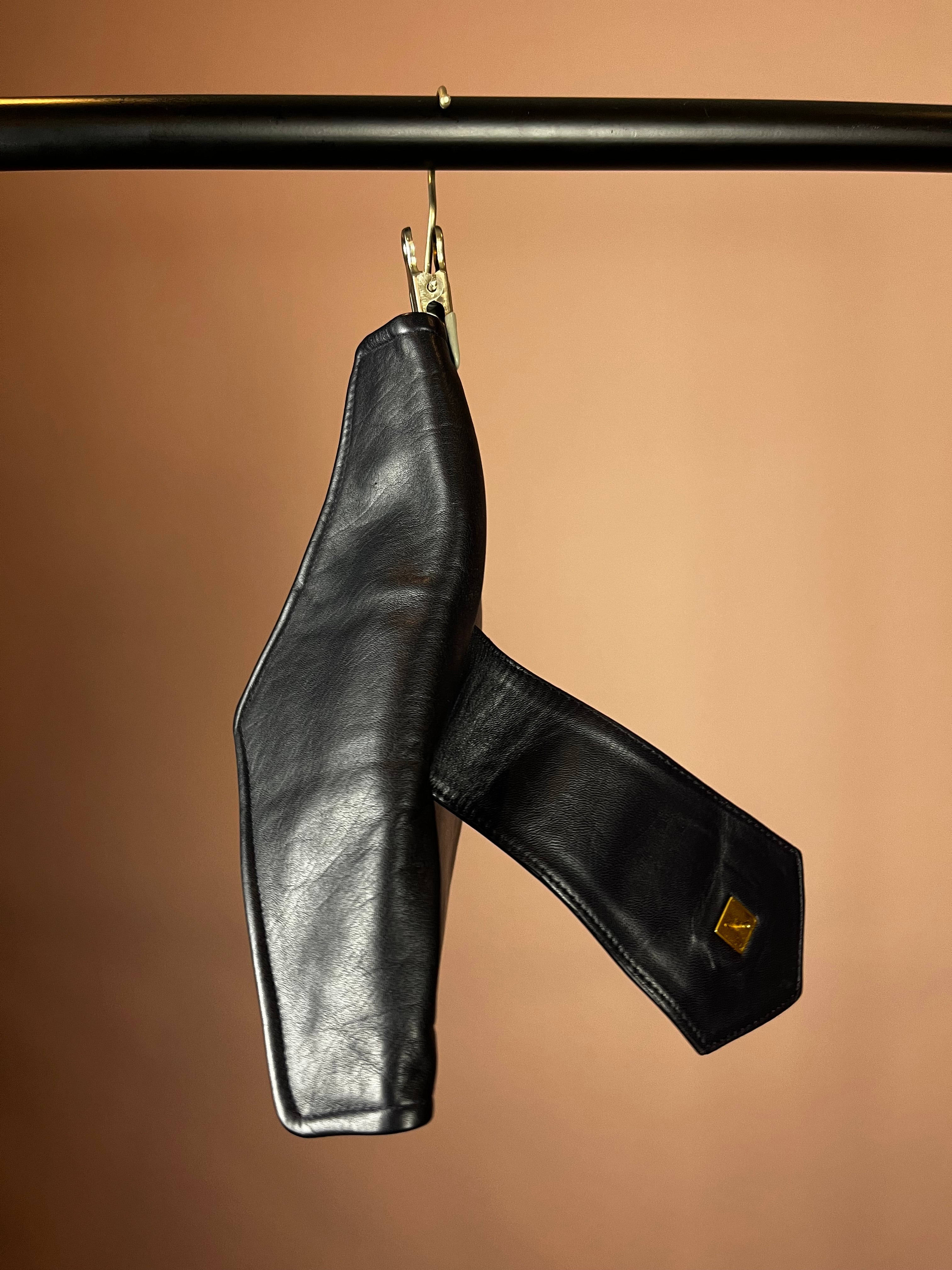Clutch Leather Bag Midnightblue Letter