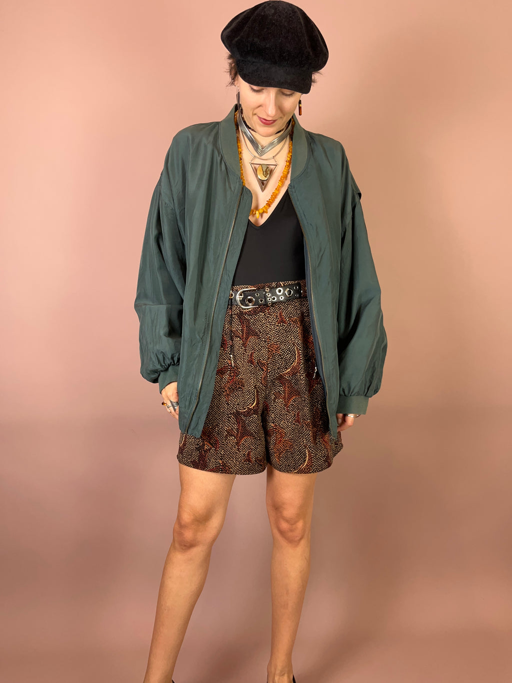 Seidenbomber Oversized Petrol Gr. XL