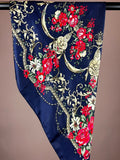 Scarf Dark Blue Roses