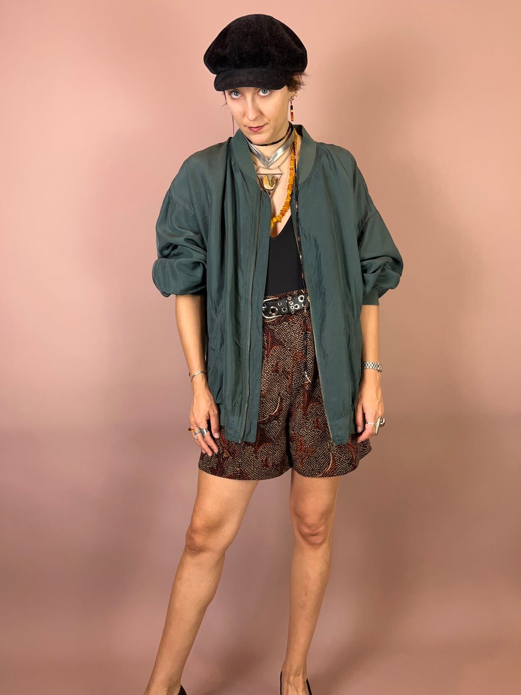 Seidenbomber Oversized Petrol Gr. XL