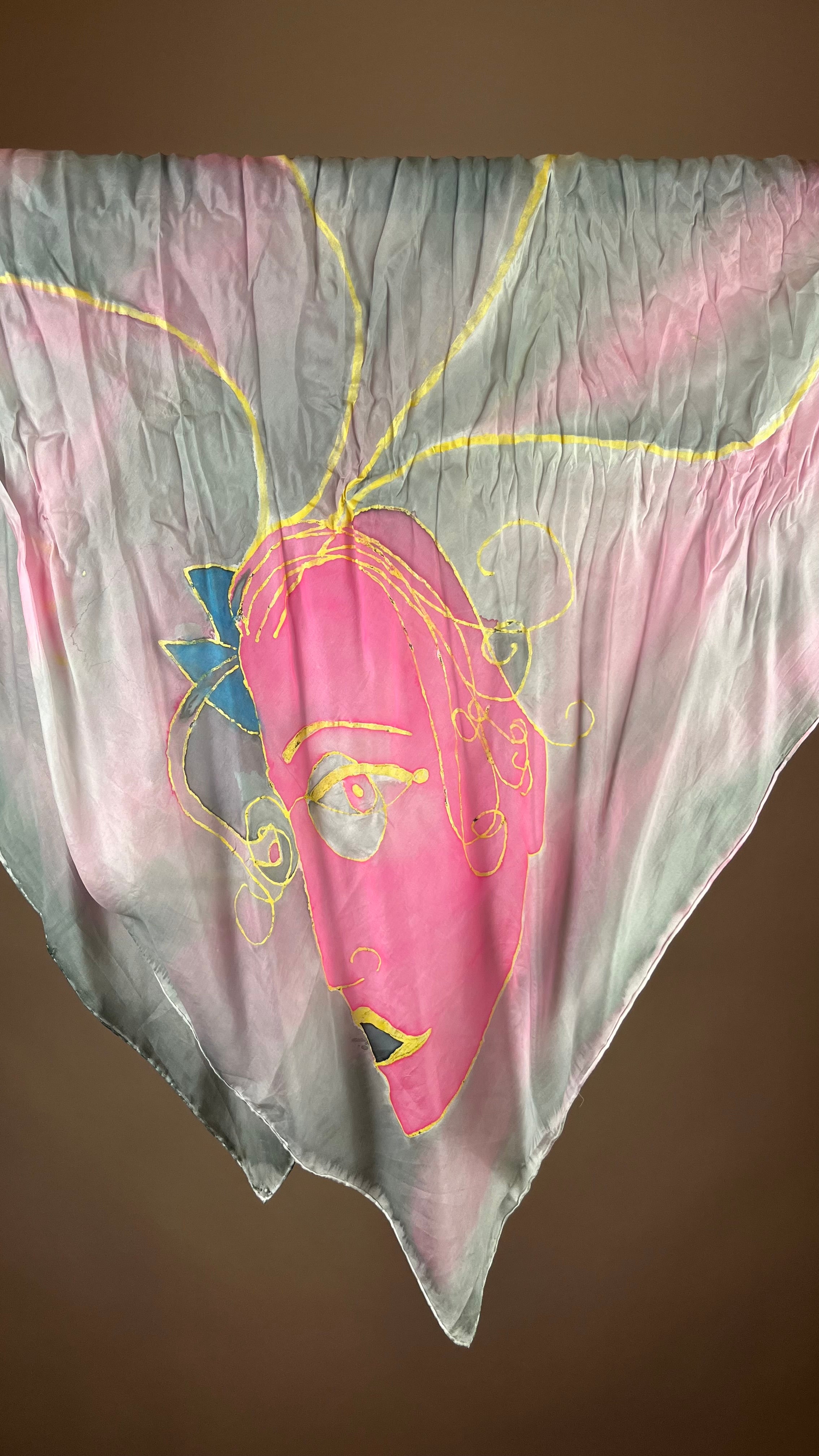 Silk Scarf Pink Face