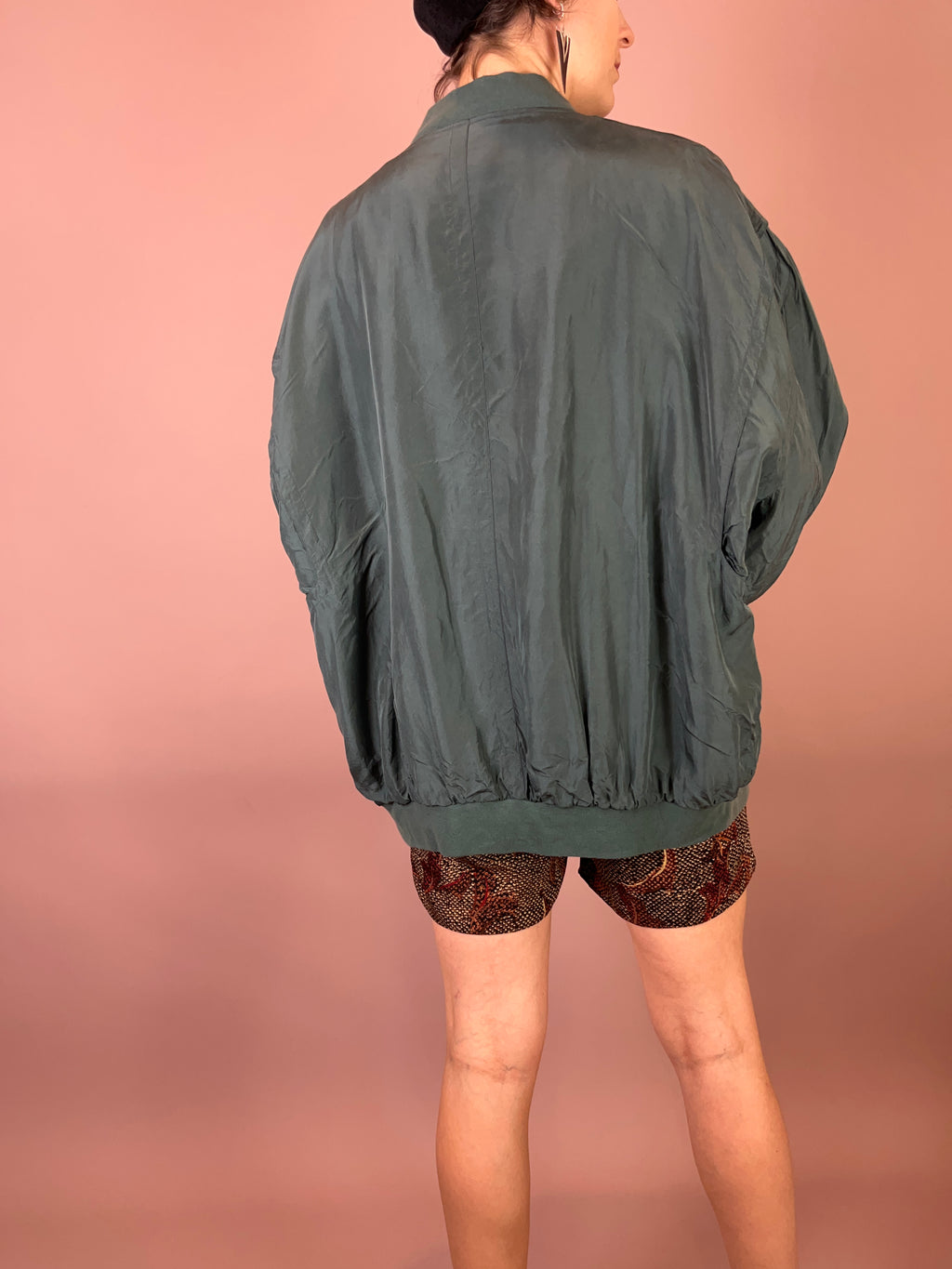 Seidenbomber Oversized Petrol Gr. XL