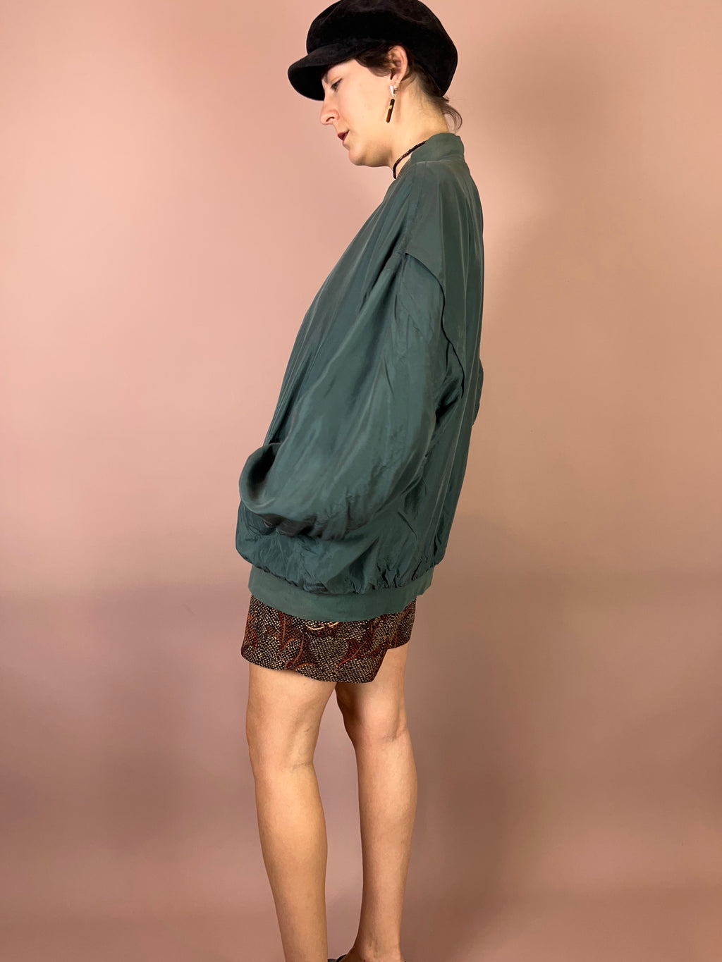 Seidenbomber Oversized Petrol Gr. XL