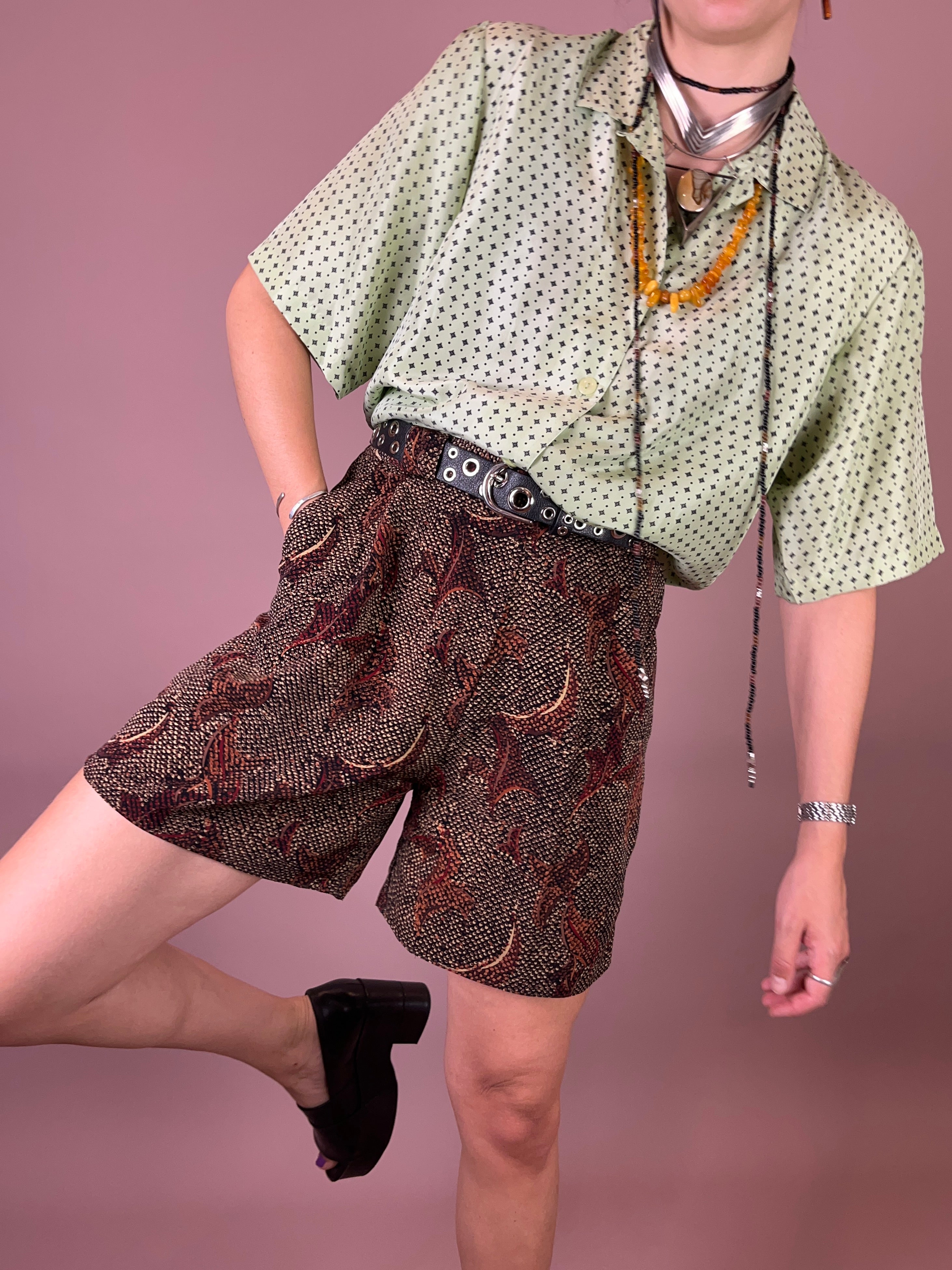 Seidenbluse Mint Muster Gr. 42/44