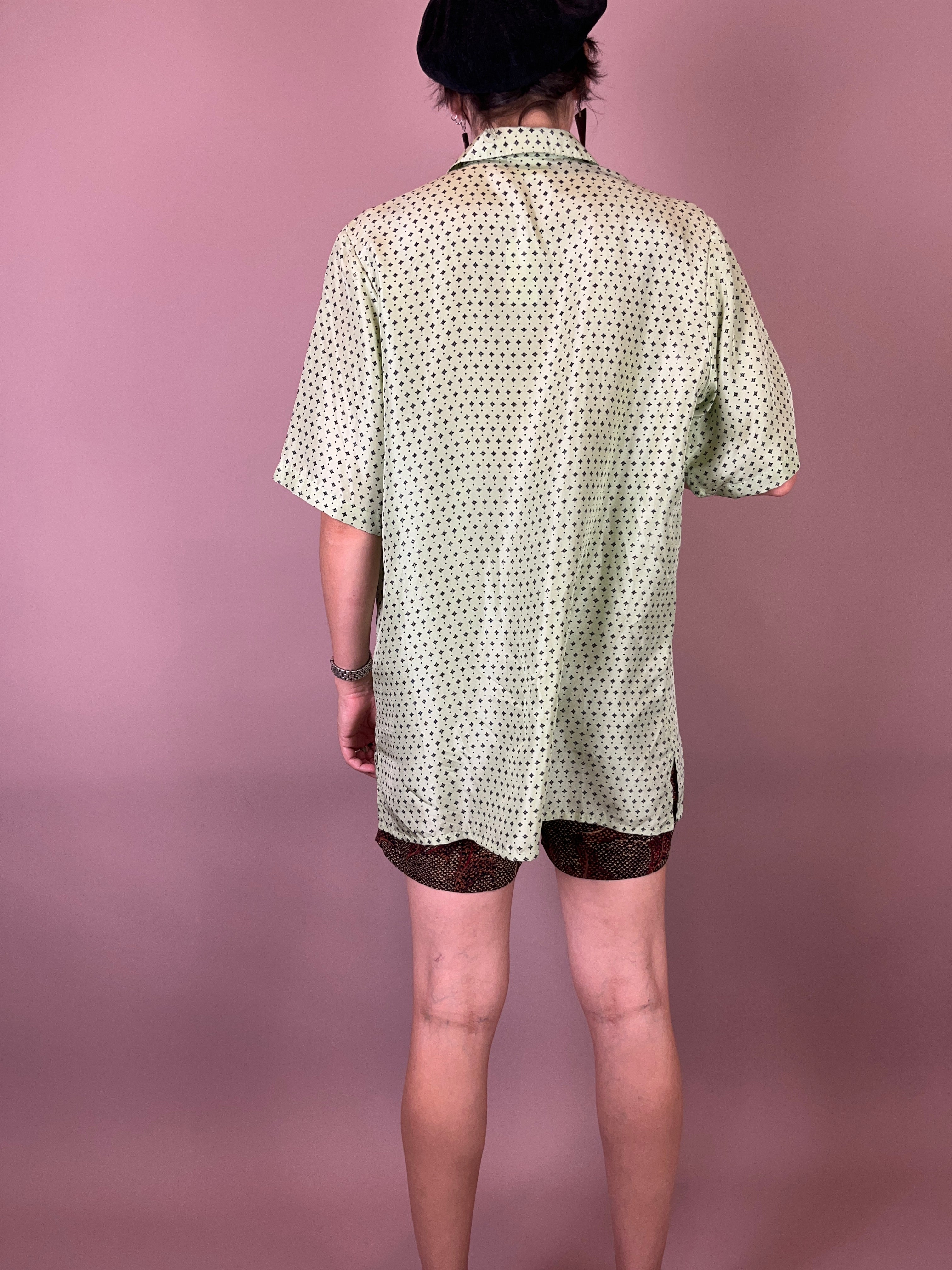 Seidenbluse Mint Muster Gr. 42/44