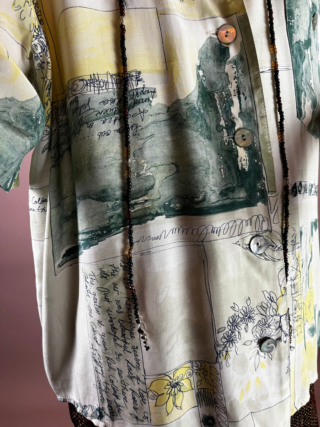 Hemd Bluse Viskose Sommer Gr. 42