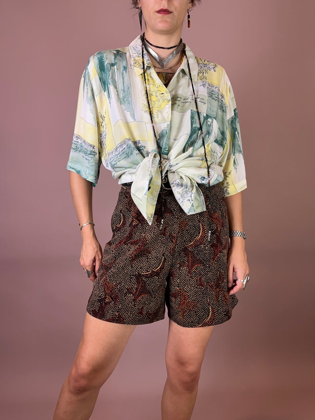 Hemd Bluse Viskose Sommer Gr. 42