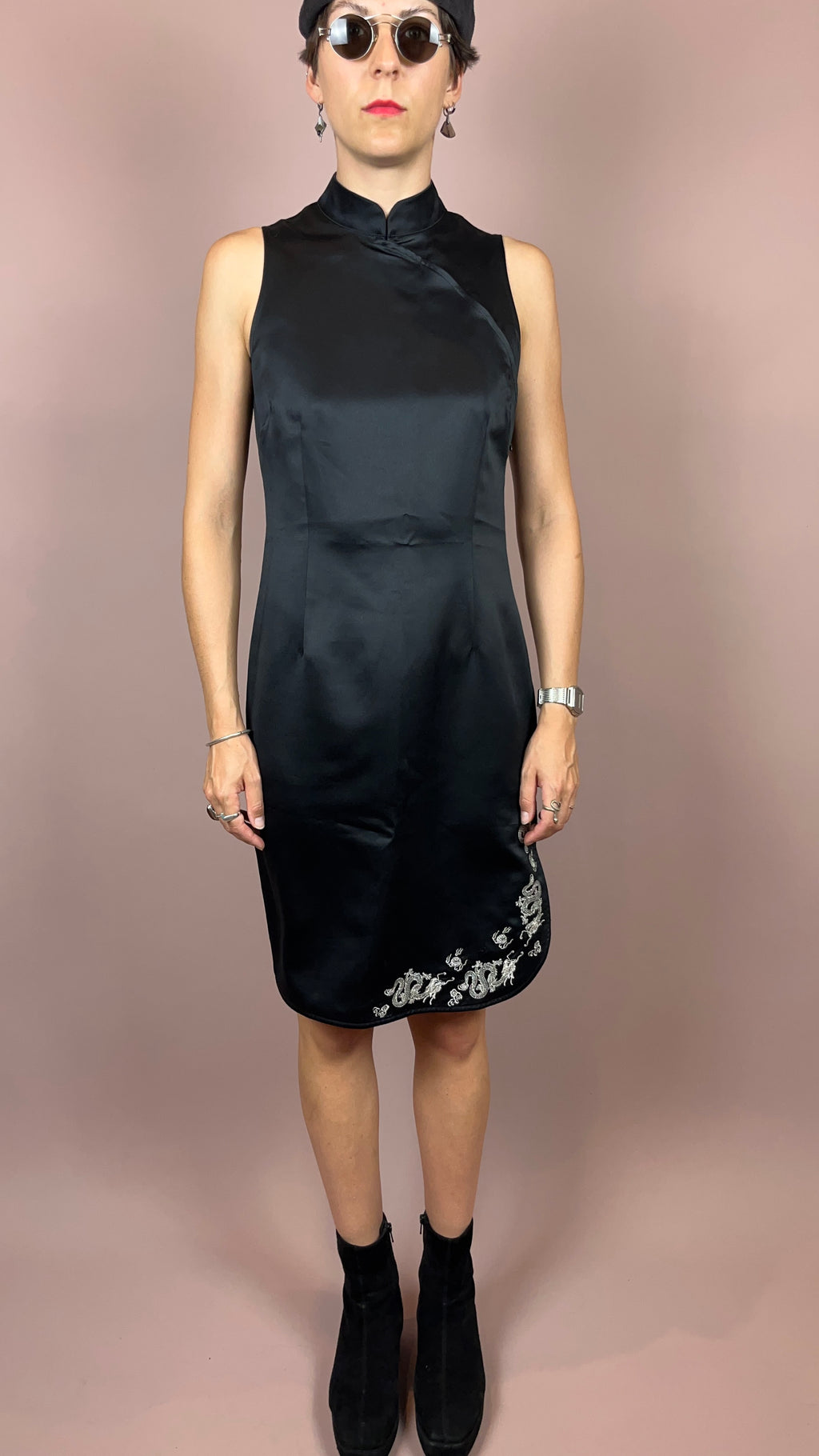 Cheongsam Asia Dress Short Black Gr. 36