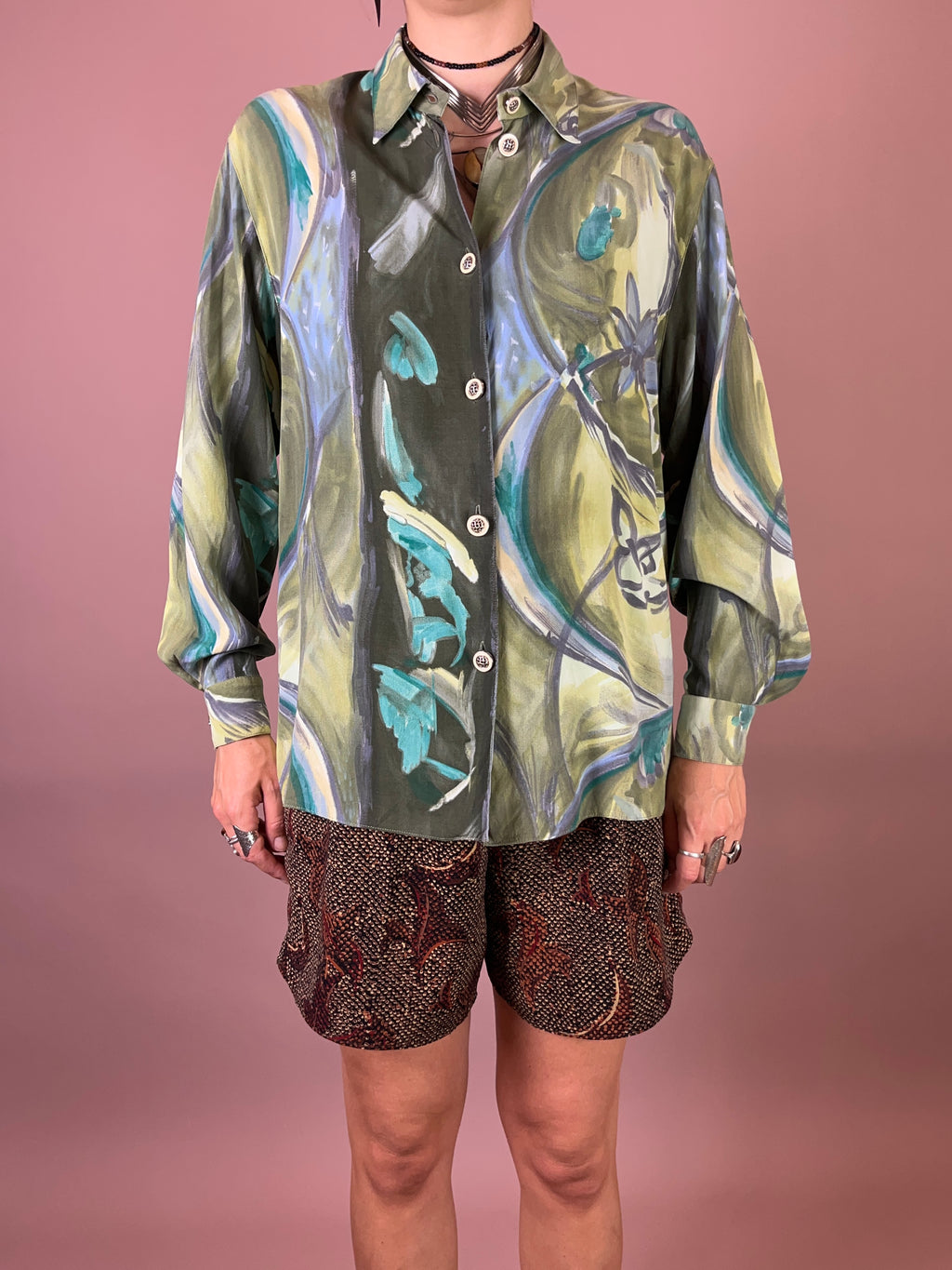 Bluse Viskose Muster Gr. 38