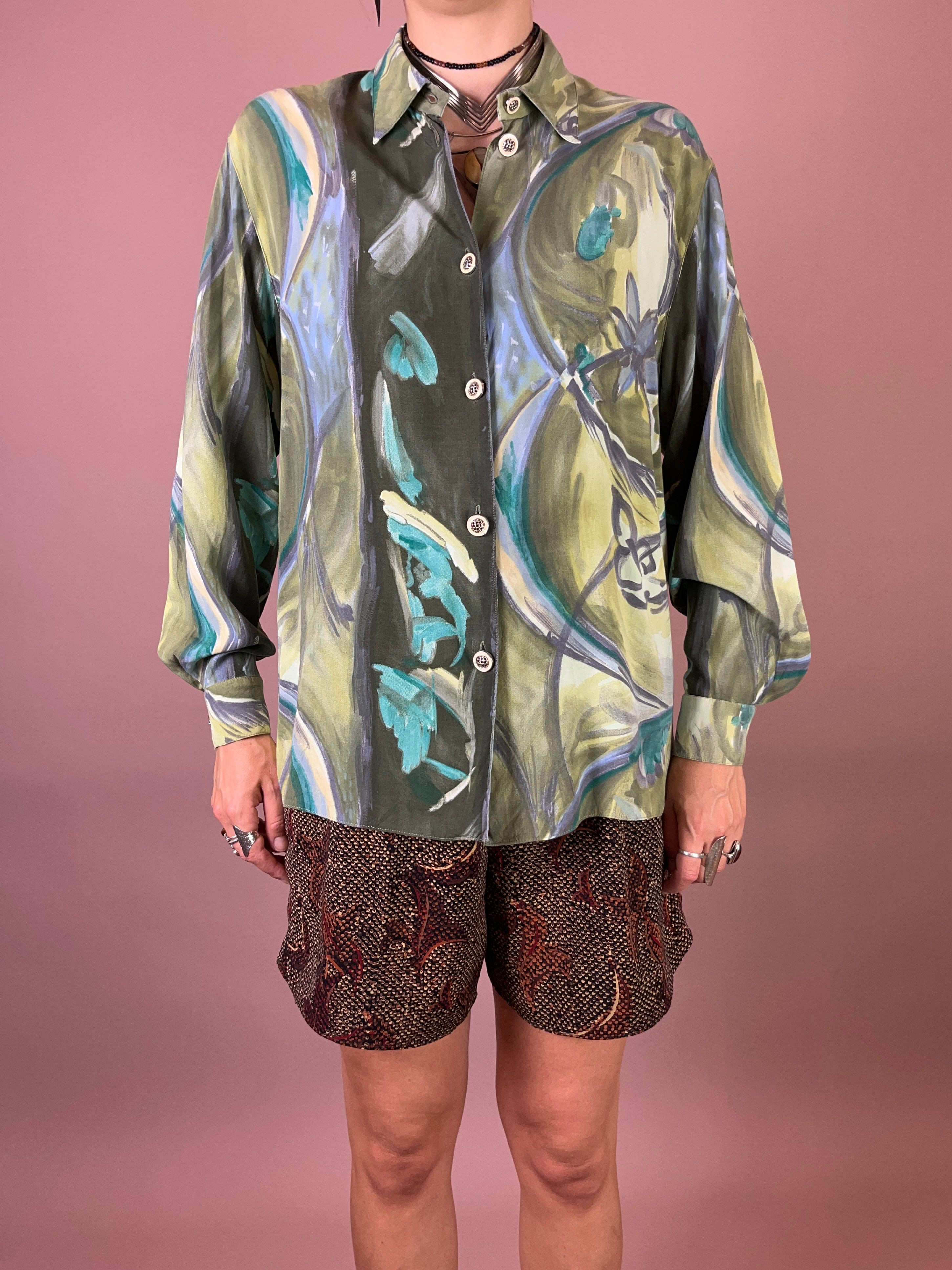 Bluse Viskose Muster Gr. 38
