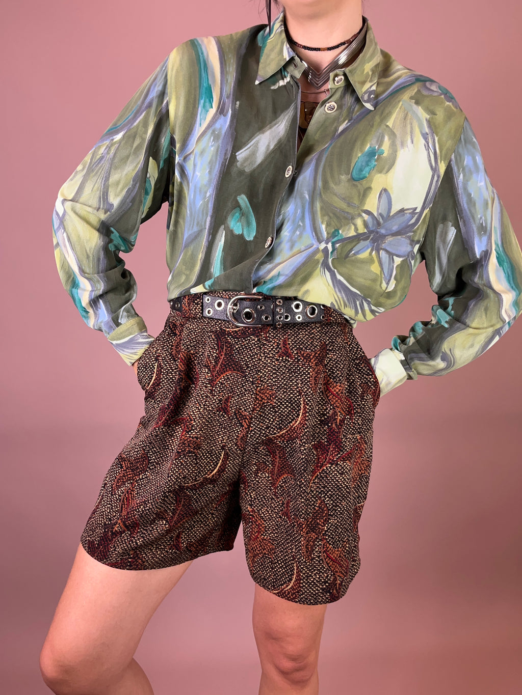 Bluse Viskose Muster Gr. 38
