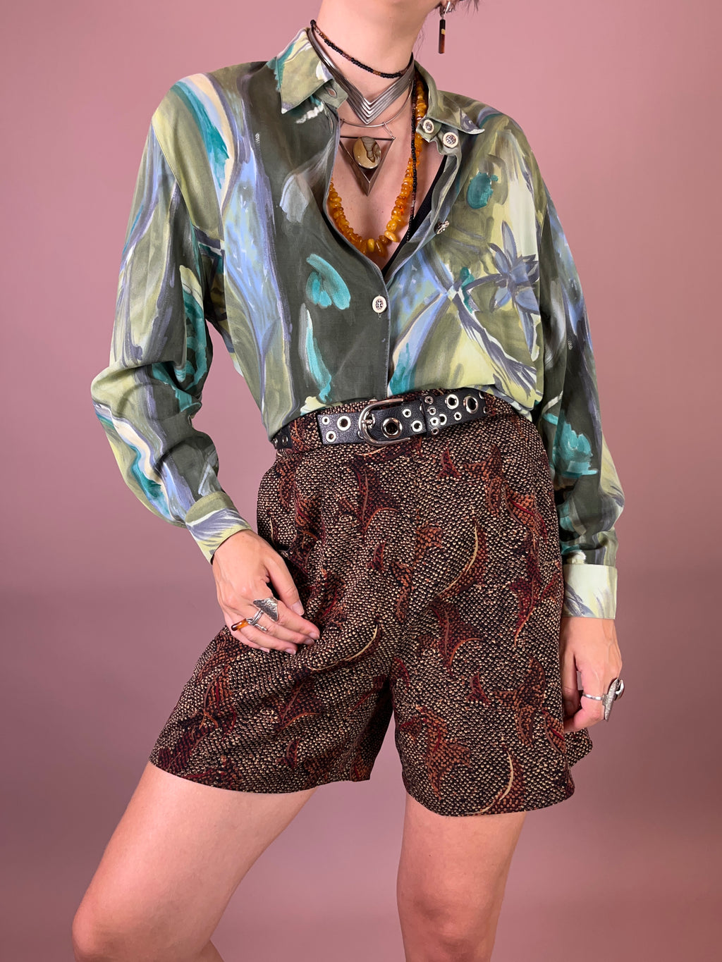 Bluse Viskose Muster Gr. 38