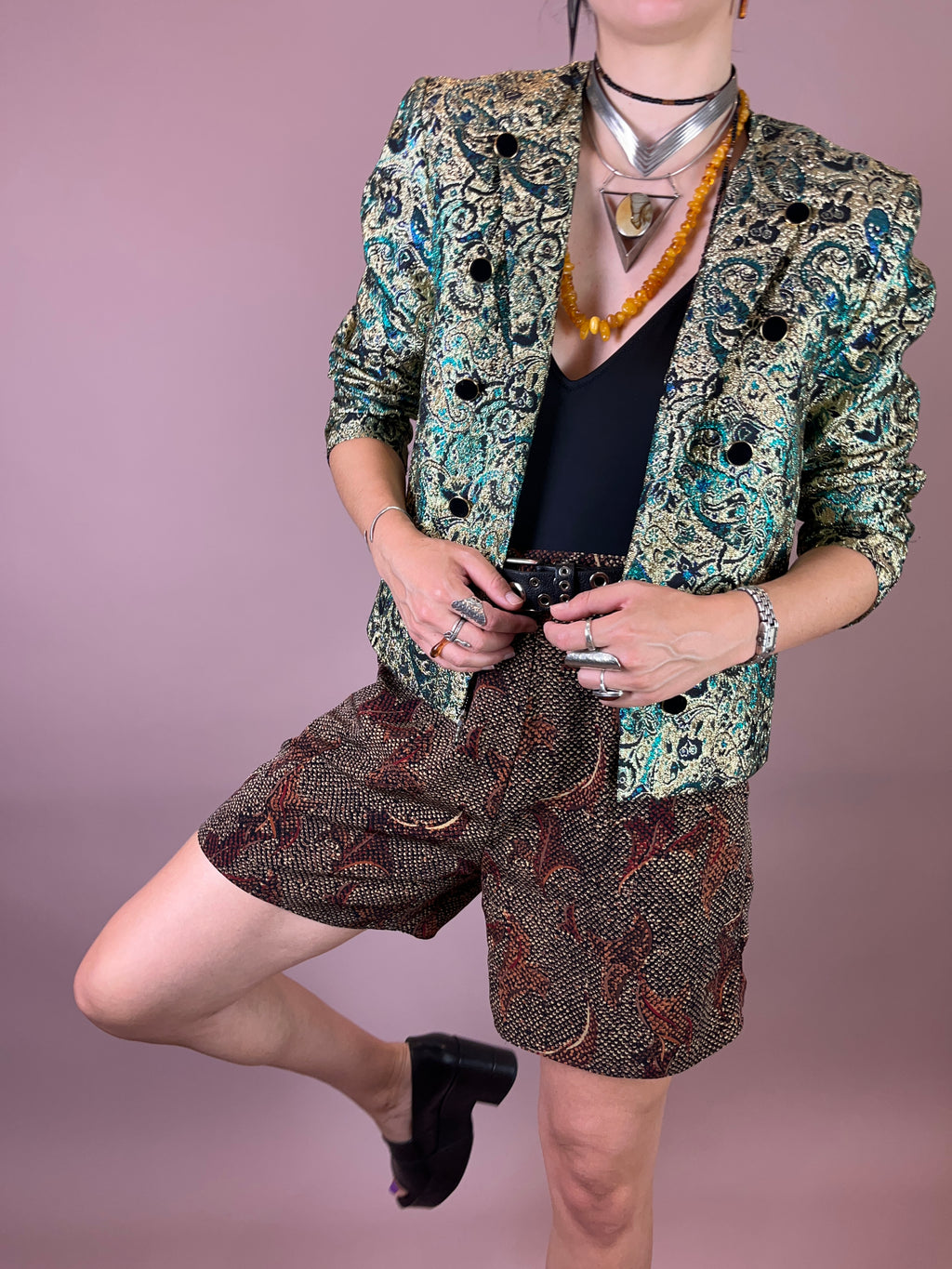 Blazer Glitzer Gold Gr. 40