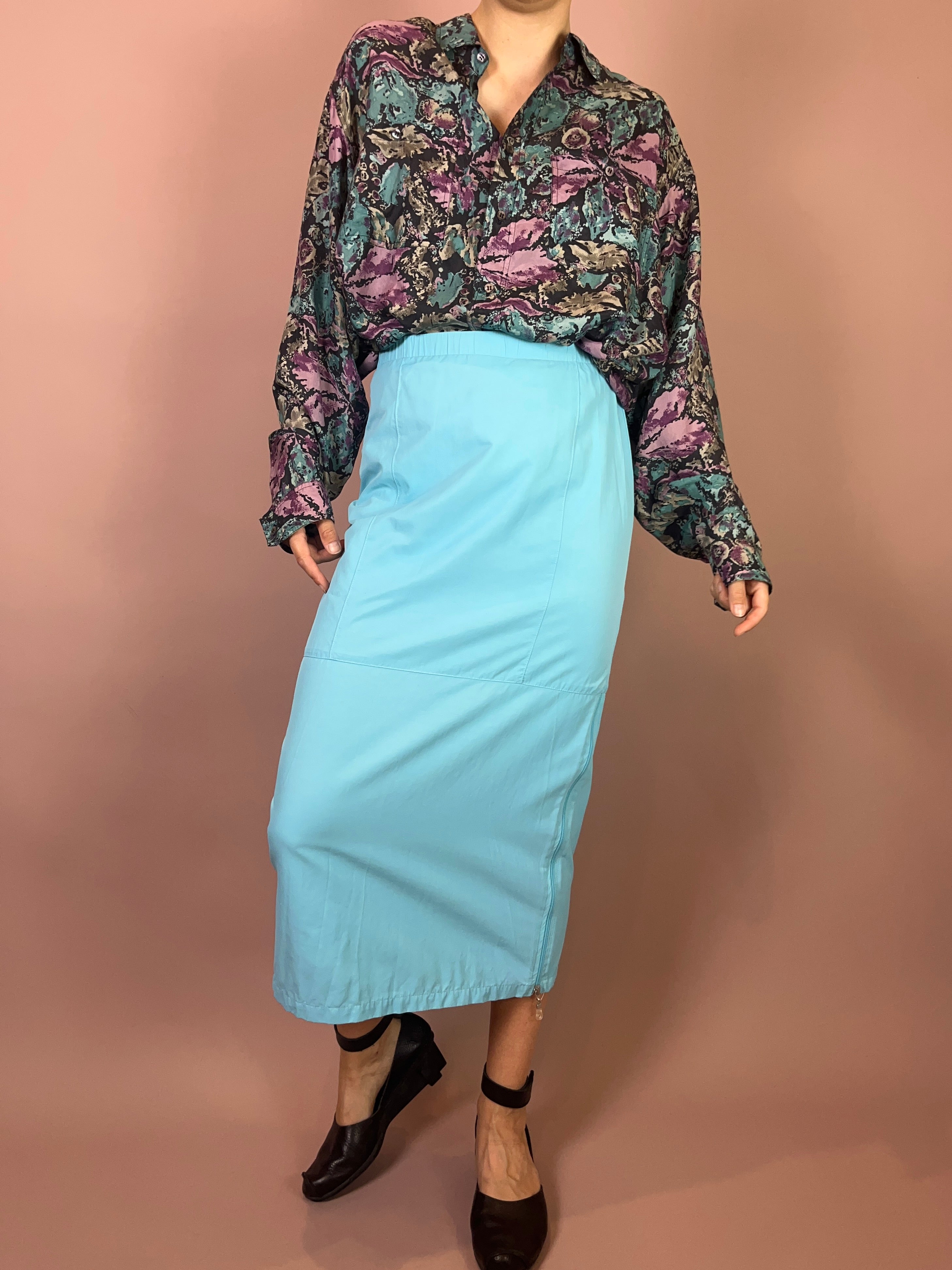 Seidenhemd Blumen Gr. XL