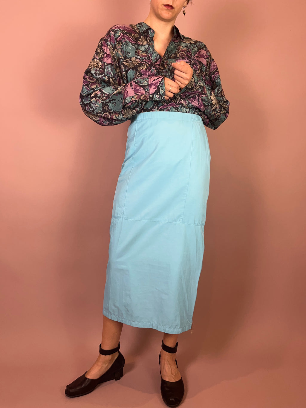 Seidenhemd Blumen Gr. XL