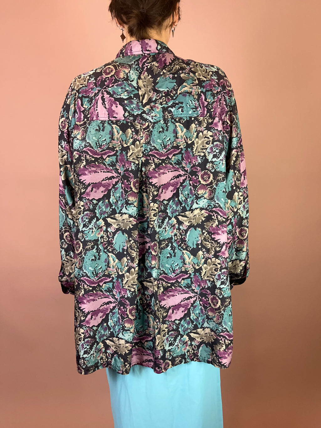 Seidenhemd Blumen Gr. XL