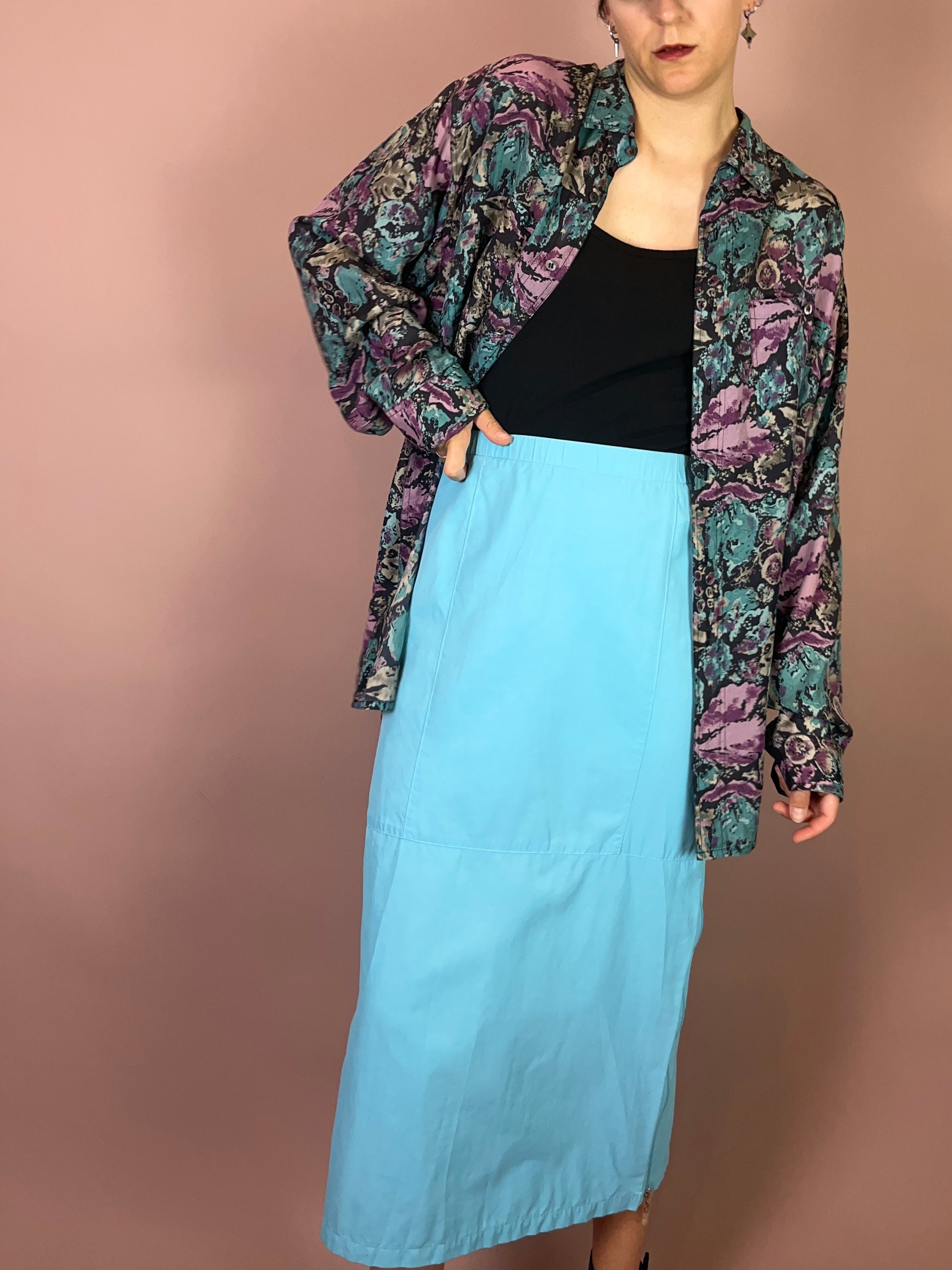 Seidenhemd Blumen Gr. XL