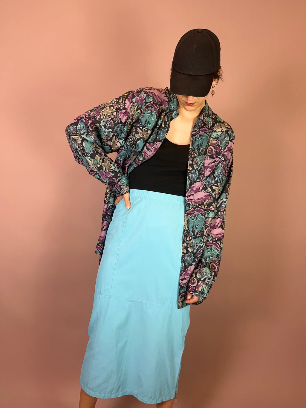 Seidenhemd Blumen Gr. XL