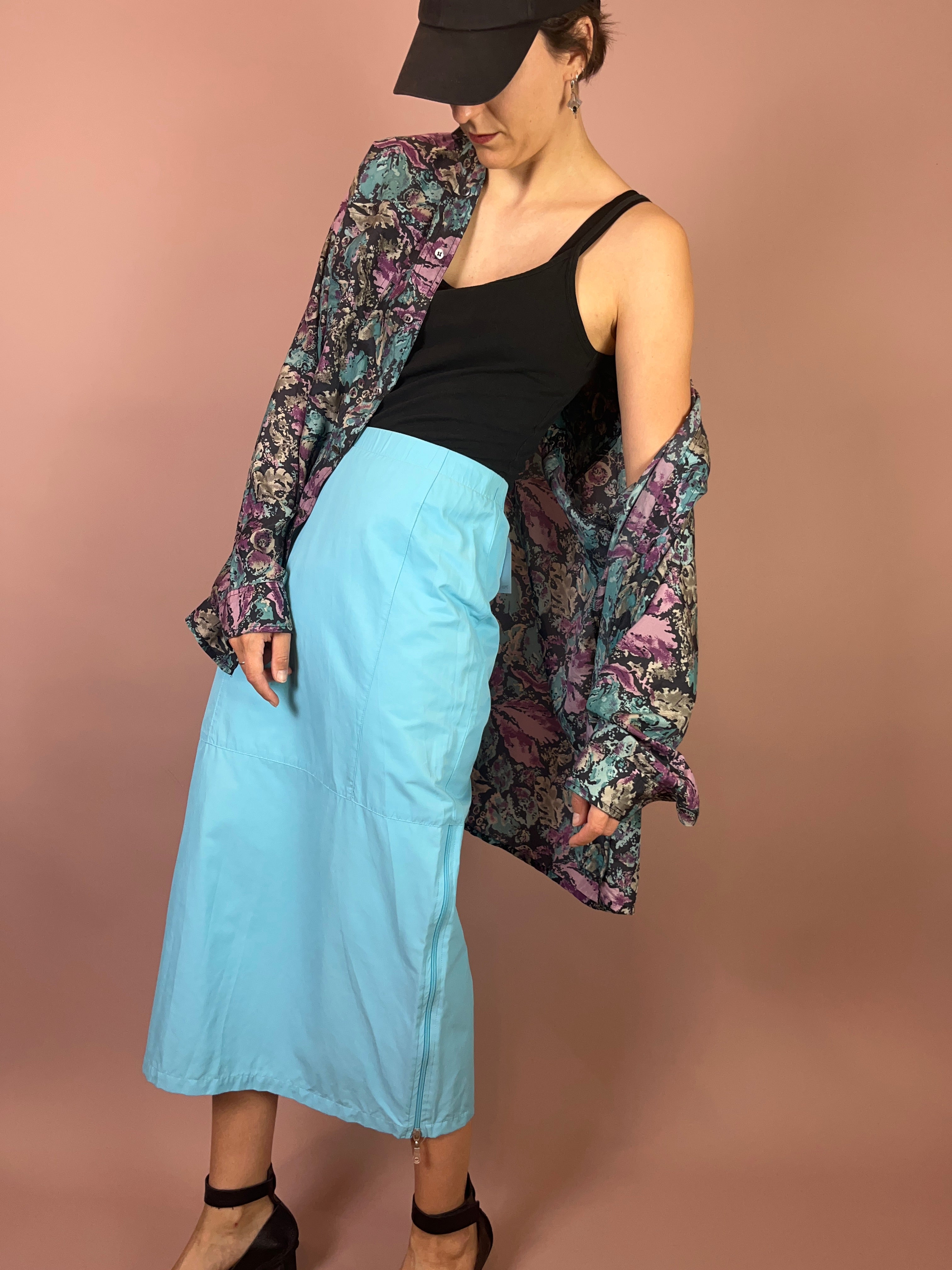 Seidenhemd Blumen Gr. XL